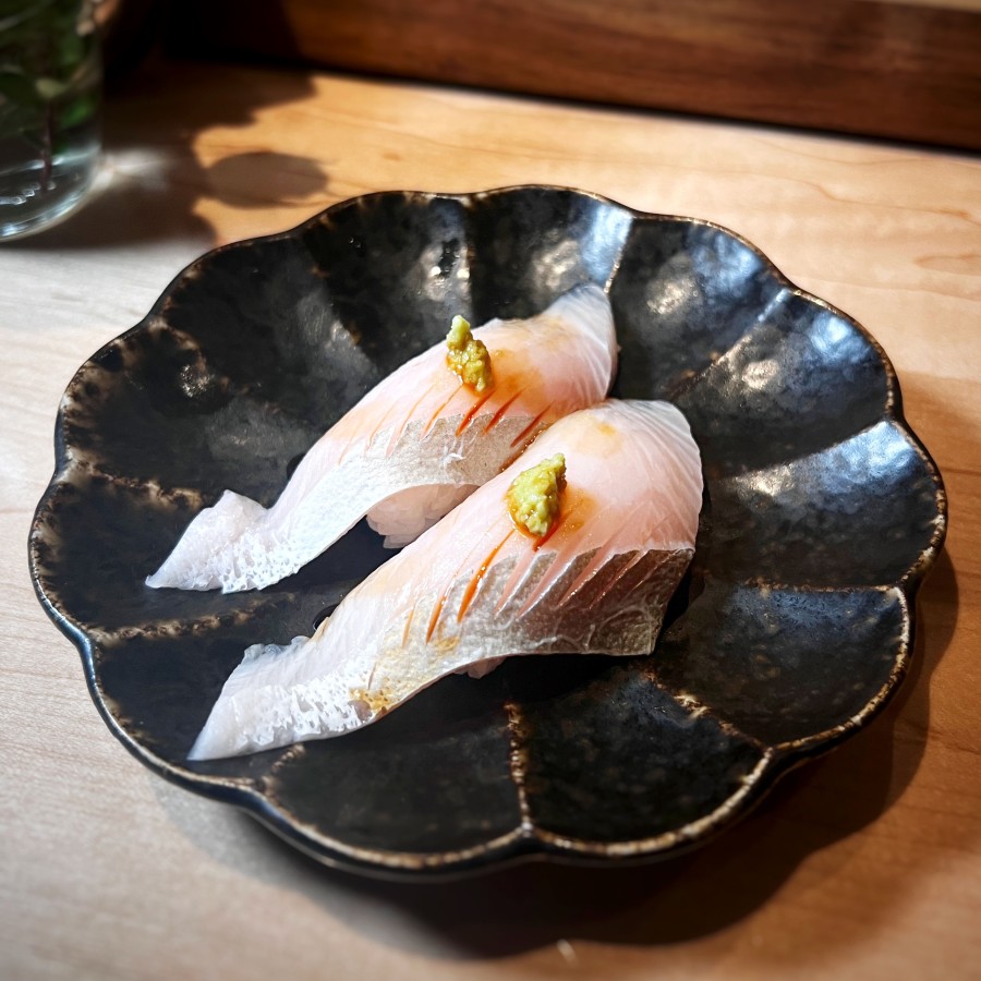 Kanpachi Toro Sushi (2pcs) ($12.95)